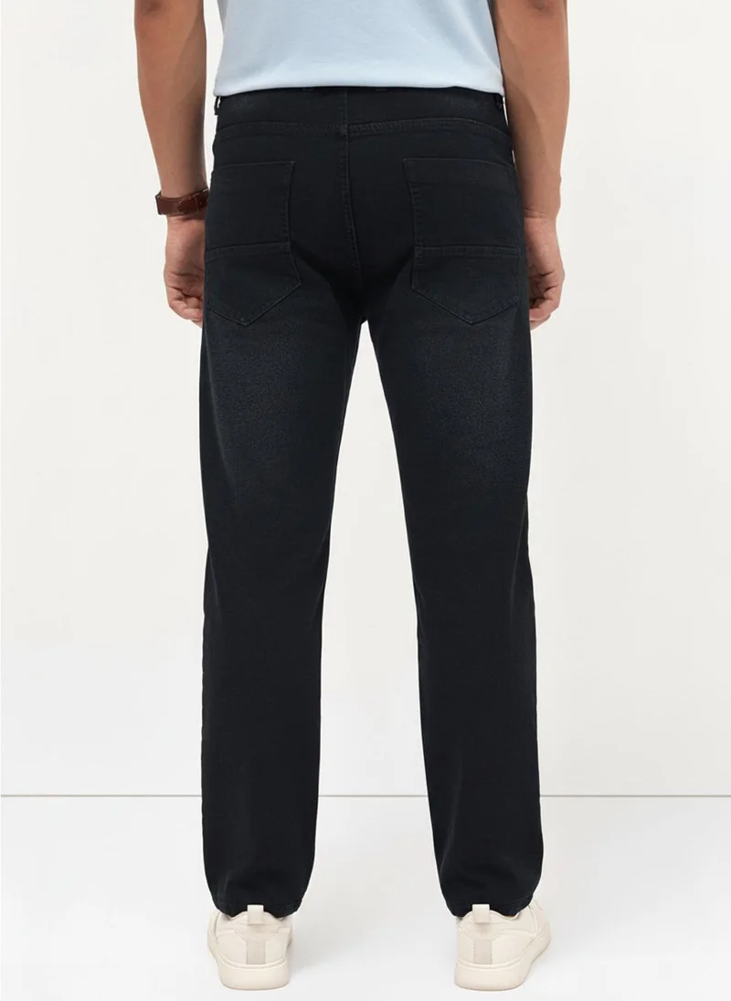 Urbano Fashion  Urbano Fashion Men's Black Regular Fit Heavy Washed Denim Jeans Stretchable for Men | Best Price UAE